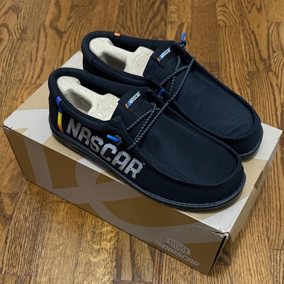 Hey Dude Other - NASCAR Hey Dude Black Loafers with Blue and Yellow Accents